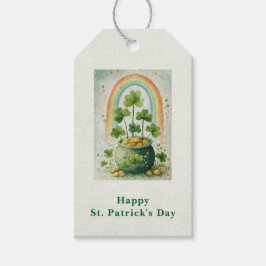Vintage Goldtopf und Regenbogen zum St. Patrick's  Geschenkanhänger