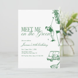 Vintage Golf Birthday Party Meet Me On the Green Einladung