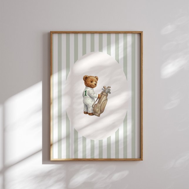 Vintage Golf Caddy Teddy Bear Wall Art Poster (Von Creator hochgeladen)
