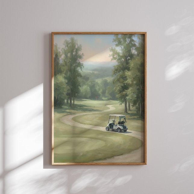 Vintage Golf Course Wall Art with Cart Poster (Von Creator hochgeladen)