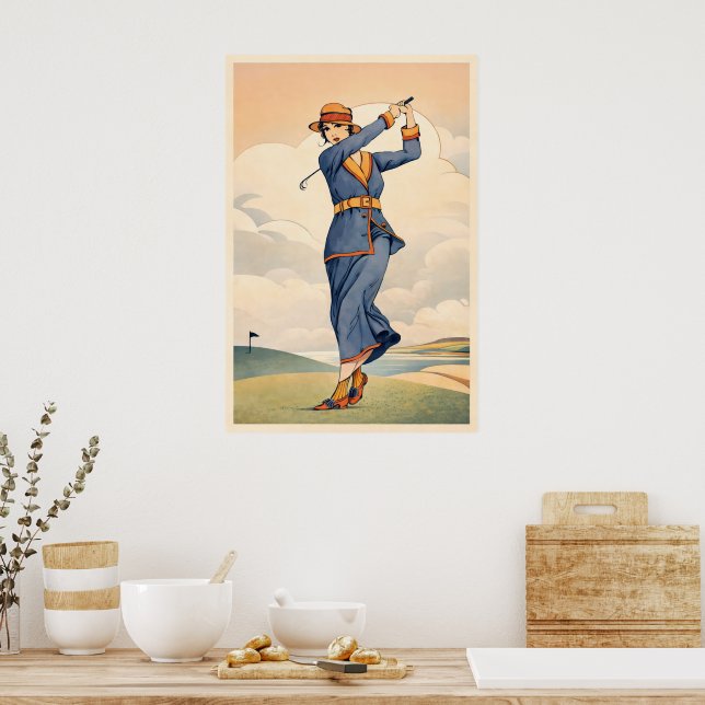 Vintage Golf - Kunstdruck Poster (Küche)