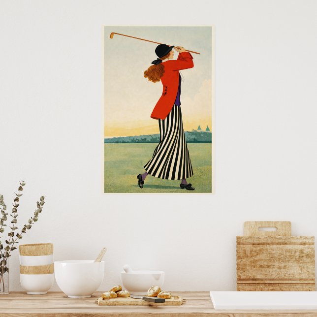 Vintage Golf - Kunstdruck Poster (Küche)