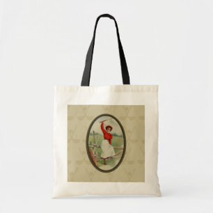 Vintage Golf spielende Dame Art (zwei) Tragetasche