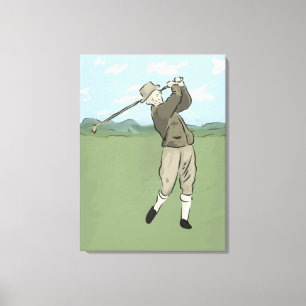 Vintage Golfart Leinwanddruck