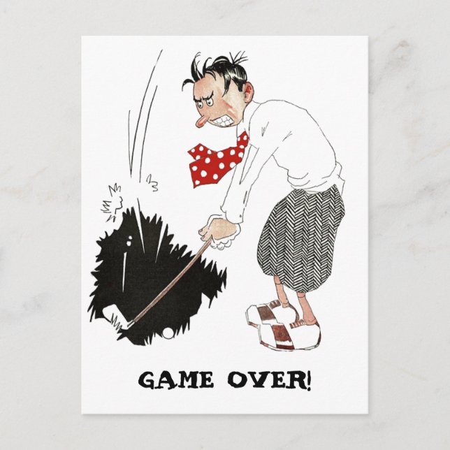 Vintage Golfer Playing Golf, Save the Date! Ankündigungspostkarte (Vorderseite)