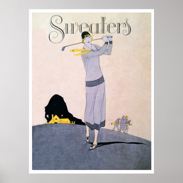Vintage Golfer-Printwerbung in den 20er Jahren Poster (Vorne)