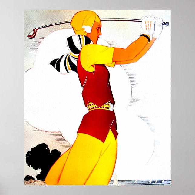 Vintage Golfer-Printwerbung Poster (Vorne)