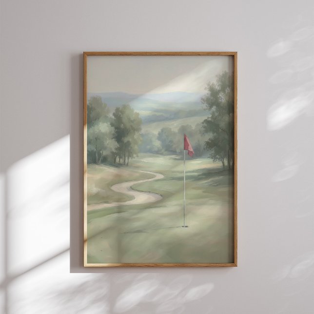 Vintage-Golfgrün mit Flaggen-Wandkunst Poster (Von Creator hochgeladen)