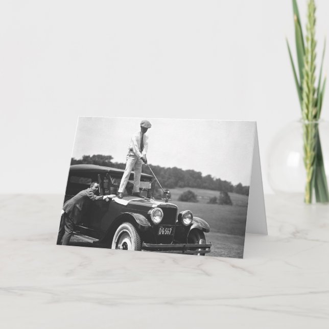 Vintage Golfkarte Feiertagskarte (Vorderseite)