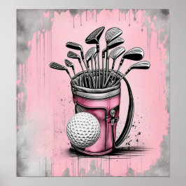 Vintage Golfklubs Art Print Poster