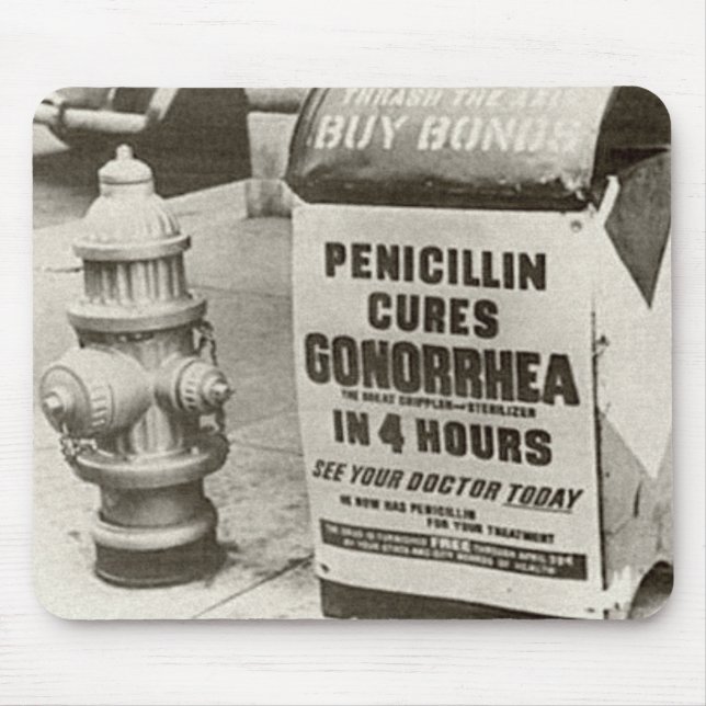Vintage Gonorrhöe-Anzeige des Penicillin-WW2 Mousepad (Vorne)