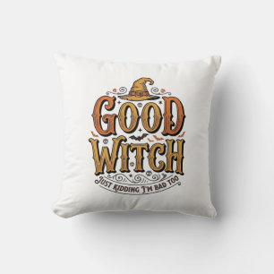 Vintage Good Witch Halloween-Typografie-Design_1 Kissen