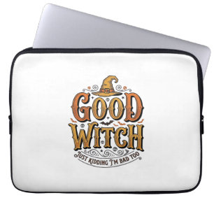 Vintage Good Witch Halloween-Typografie-Design_1 Laptopschutzhülle