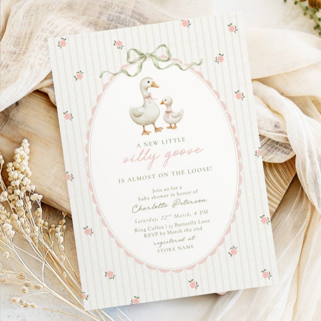 Vintage Goose Baby Shower Invitation Einladung (Von Creator hochgeladen)