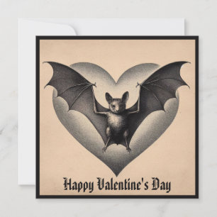 Vintage-Goth-Bat-Valentinstag-Gotik-Retro Karte