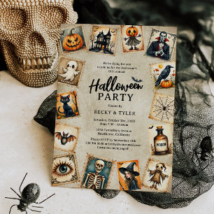 Vintage-Goth- Erwachsenen-Halloween-Party Einladung