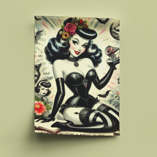 Vintage-Goth-Girl-Illustration Seidenpapier
