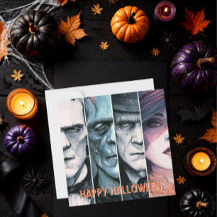 Vintage-Goth-Monster Gruseliges Halloween Feiertagskarte