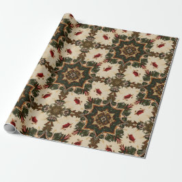 Vintage Gothic Christmas Kaleidoscope Pattern Geschenkpapier