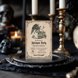 Vintage-Gothic-Erwachsenenkostüm-Party zum Hallowe Einladung