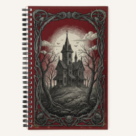 Vintage Gothic Manor Moonlit Archival Mystery Notizbuch