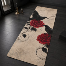 Vintage Gothic Raben Karmesinrote Rosen