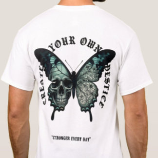 Vintage Gothic Schmetterling Totenkopf Streetwear T-Shirt