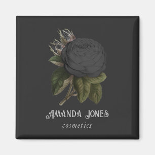 Vintage Gothic Schwarze Rosen Personalisiert Magnet