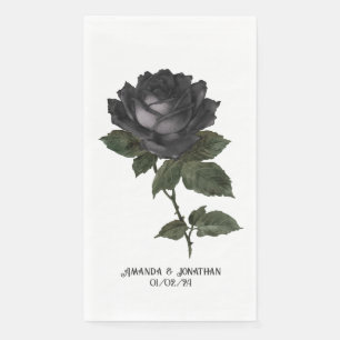 Vintage Gothic Schwarze Rosen Personalisiert Serviette