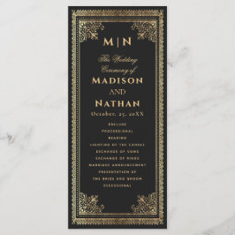 Vintage Gothic-Viktorianische Hochzeit Programm