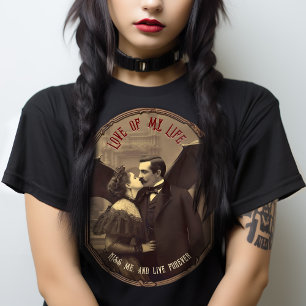 Vintage-Gothik-Liebhaber Vampir Dracula Kuss T-Shirt