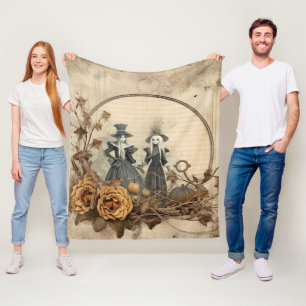 Vintage gothische Hexen Herbstpergament Fleecedecke
