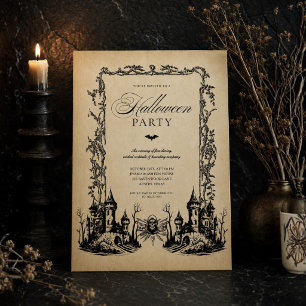 Vintage-Gotische Halloween-Dinnerparty Einladung