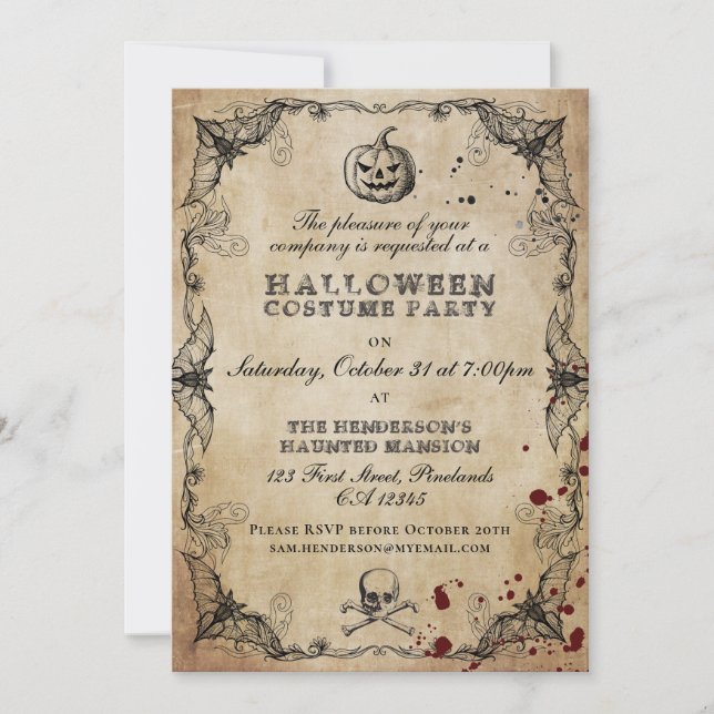 Vintage gotische Halloween-Kostümbildnis Party Ein (Vorderseite)