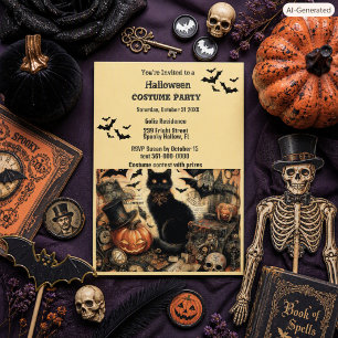 Vintage-Gotische Halloween-Kostümparty Einladung