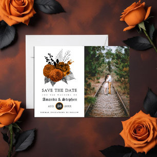 Vintage gotische Hochzeit Speichern Sie das Date-F Postkarte