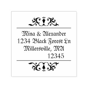 Vintage gotische Hochzeit Verziert Permastempel