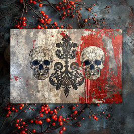 Vintage gotische Hochzeitskelett Seidenpapier