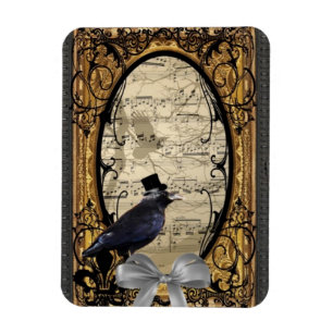Vintage gotische Hochzeitskrähe Magnet