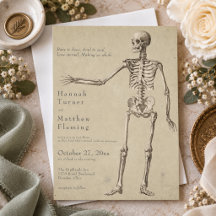 Vintage-Gotische-Skelett-Hochzeit an Halloween