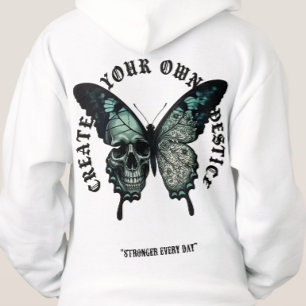 Vintage-Gotischer-Schmetterling-Totenkopf-Streetwe Hoodie