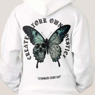 Vintage-Gotischer-Schmetterling-Totenkopf-Streetwe Hoodie