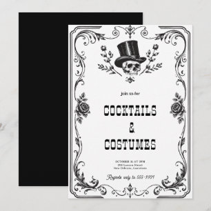 Vintage-Gotischer-Skull-Halloween-Party Einladung