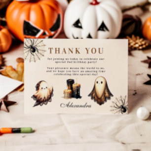 Vintage-Gotischer-spooky-Halloween-2.-Geburtstag Dankeskarte
