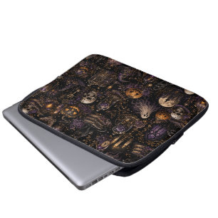 Vintage-Gotisches Halloween-Spooky-Night-Muster Laptopschutzhülle