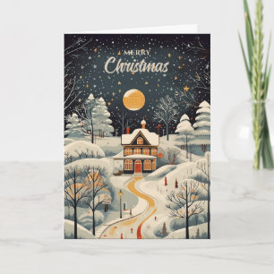Vintage Gouache Styled Winter Zuhause Weihnachten