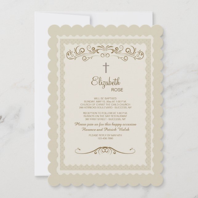 Vintage Grace Invitation religieuse (Devant)