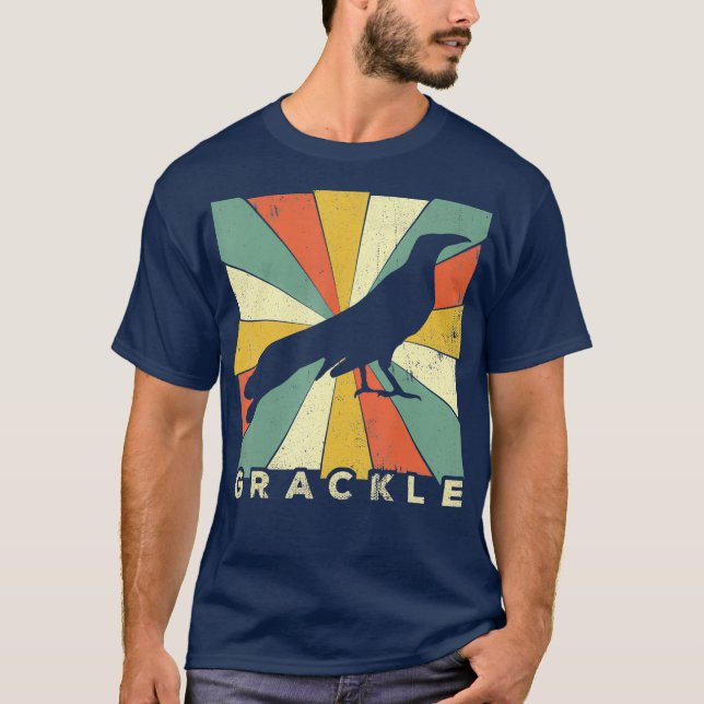 Vintage Grackle Bird Lover Retro Tierart T-Shirt (Vorderseite)