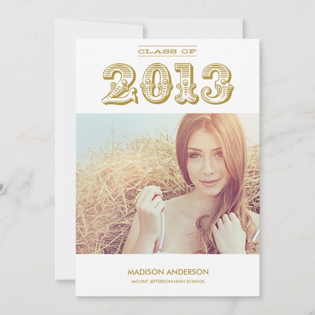 Vintage GRAD | KLASSE DER EINLADUNG VON ABSCHLUSS  (Vorderseite)