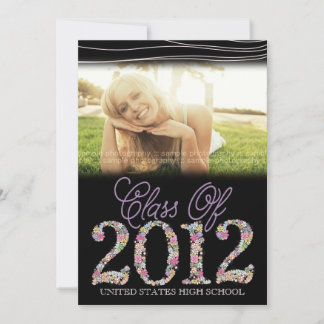 Vintage Graduate Class of 2012 Black & Pink Invite Einladung
